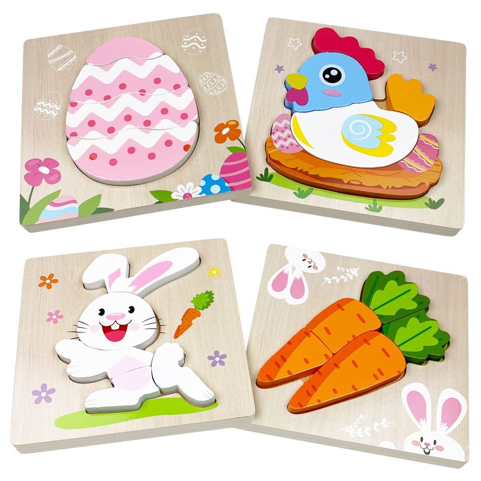 4-Pack Easter Wooden Puzzles