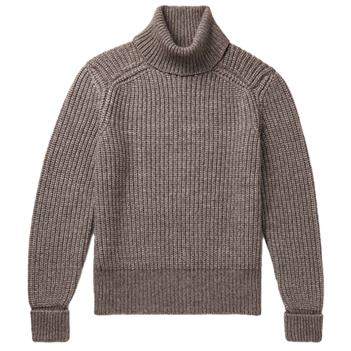 Ribbed Cotton, Yak and Virgin Wool-Blend Rollneck Sweater