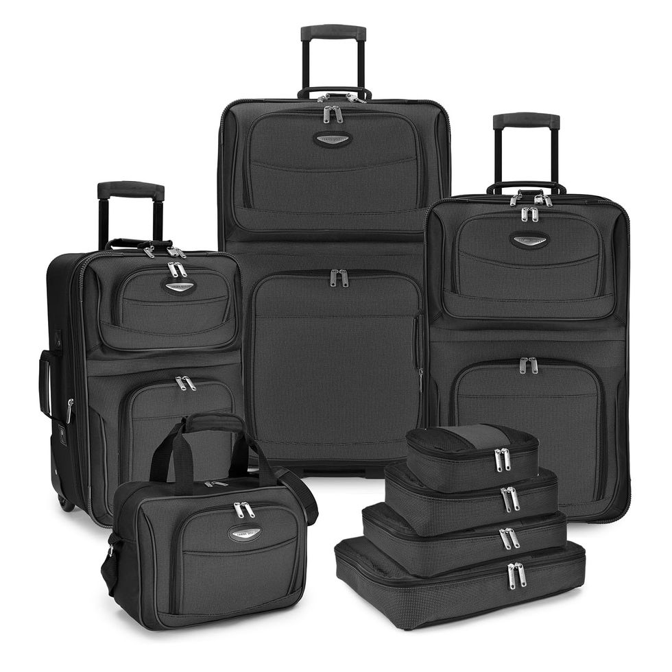 Expandable Rolling Upright Luggage, 8-Piece Set