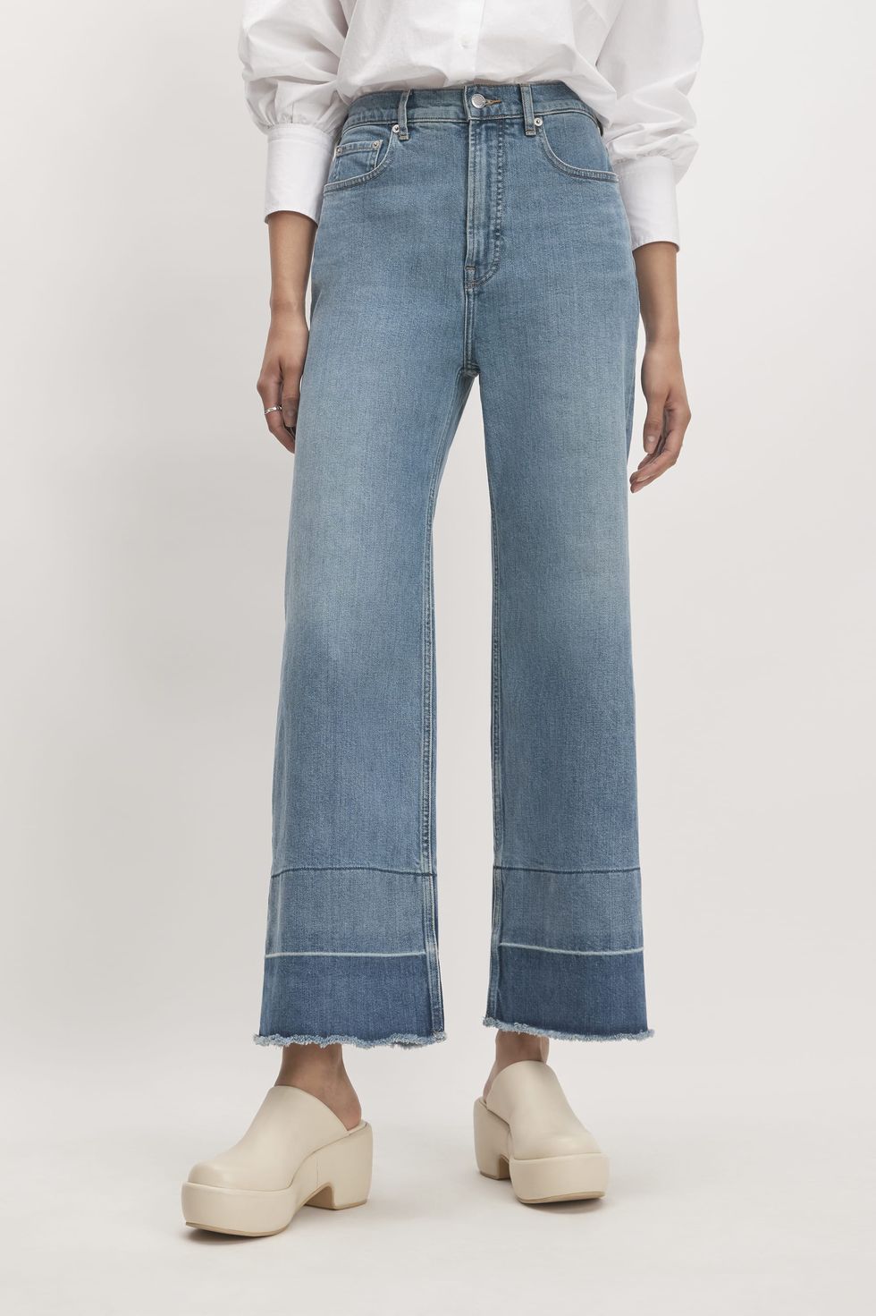 Good Waist cropped high-rise wide-leg jeans