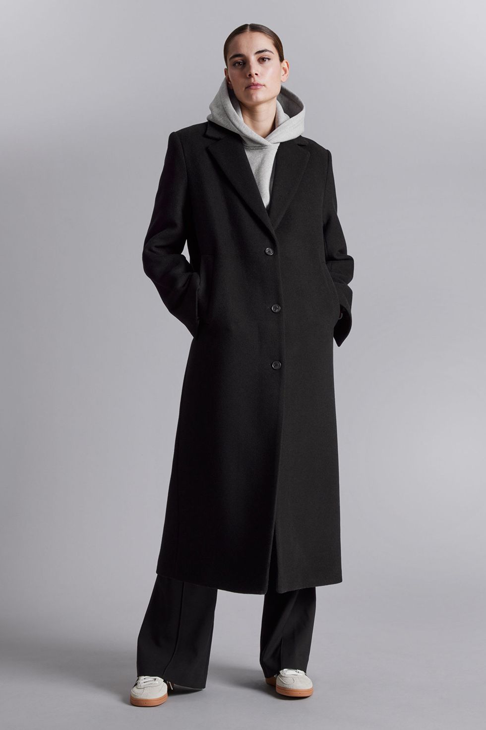 Long Wool Coat, Wool Coat, Asymmetrical Wool Coat, Winter Coat