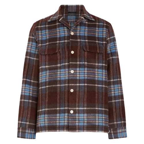 Triton relaxed-fit checked recycled-polyester overshirt
