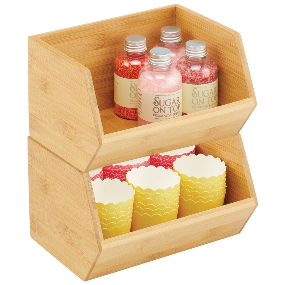 Mdesign Bamboo Tea, Snack, Or Food Storage Organizer Container Box