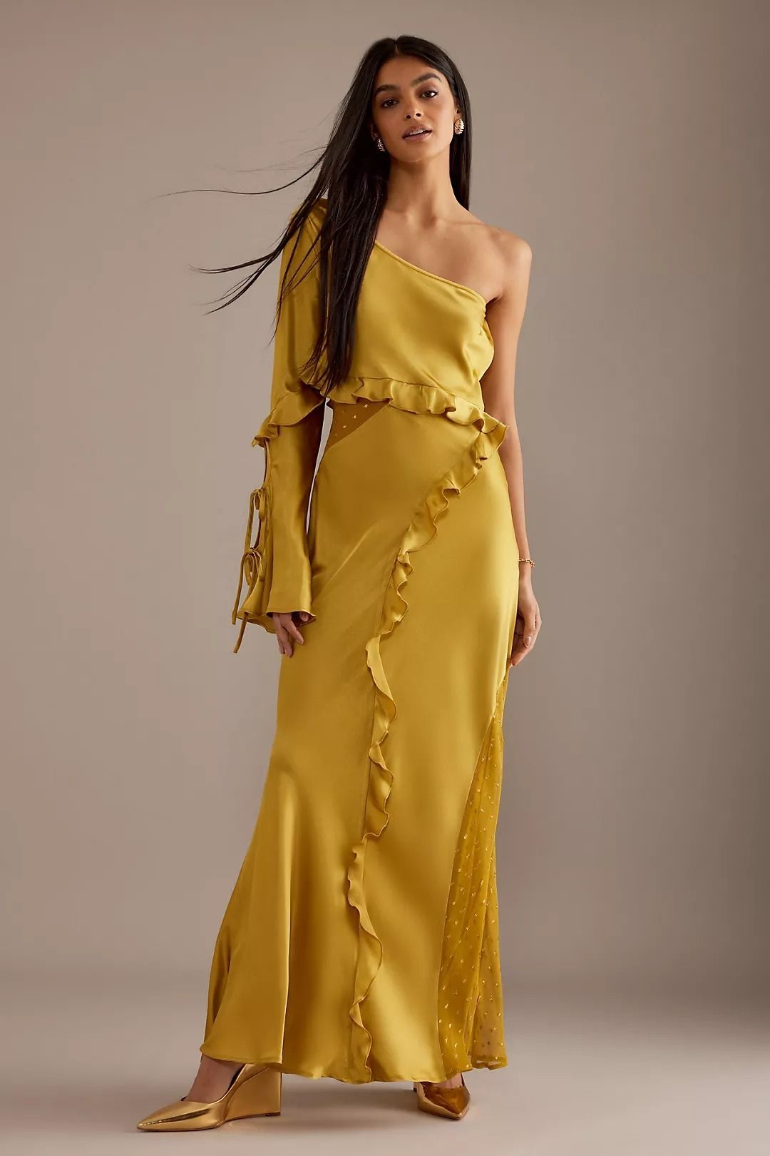 Mustard dress hotsell for wedding guest