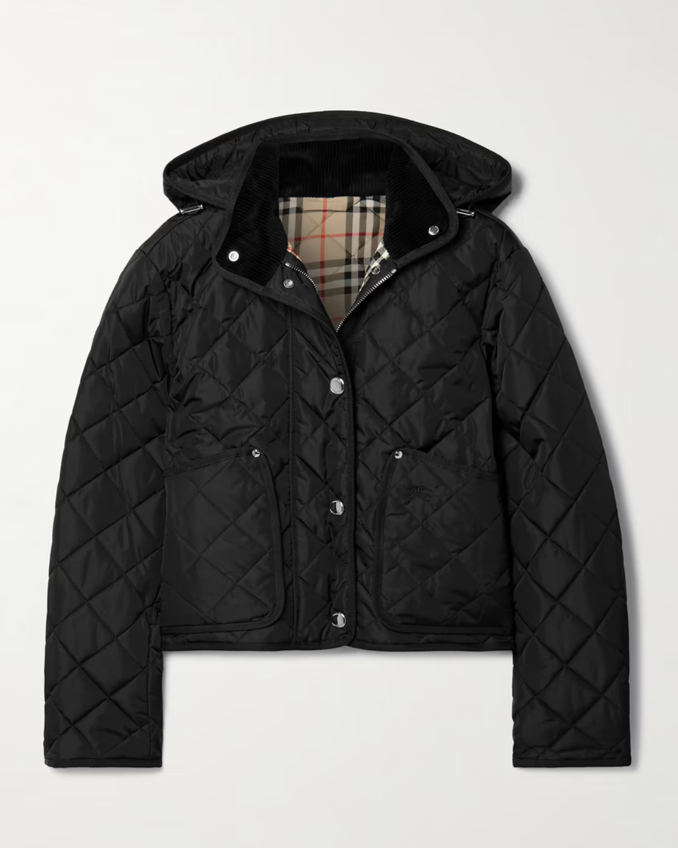 Grosgrain-Trimmed Quilted Shell Jacket