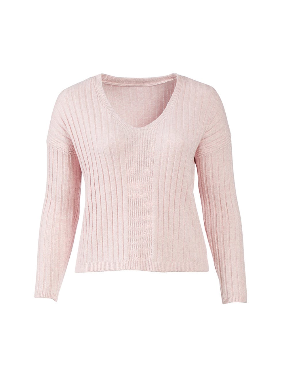 Be Back Later Hushed Pink V Neck Sweater