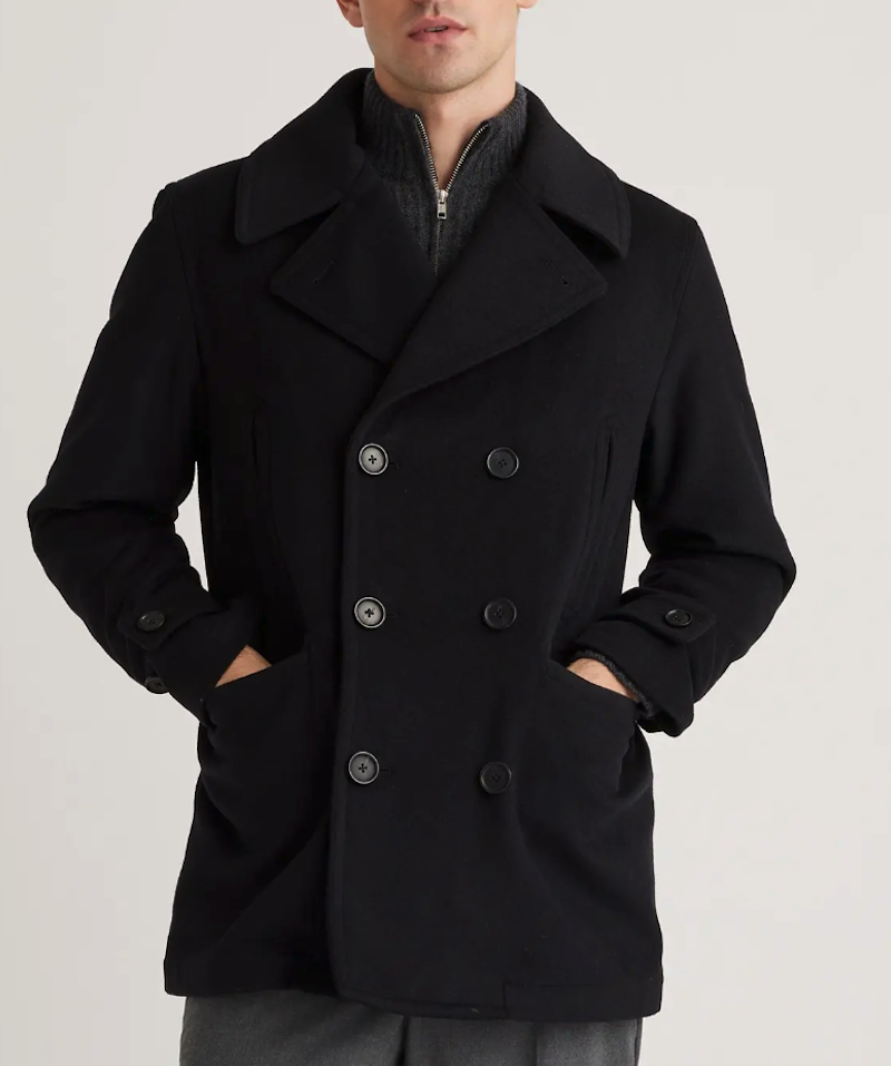 Men's Wool Regular Fit Trench Business Pea Coat Overcoat – South Beach  Leather