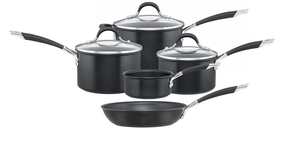Batería de cocina Momentum, Negro, Aluminio anodizado Duro