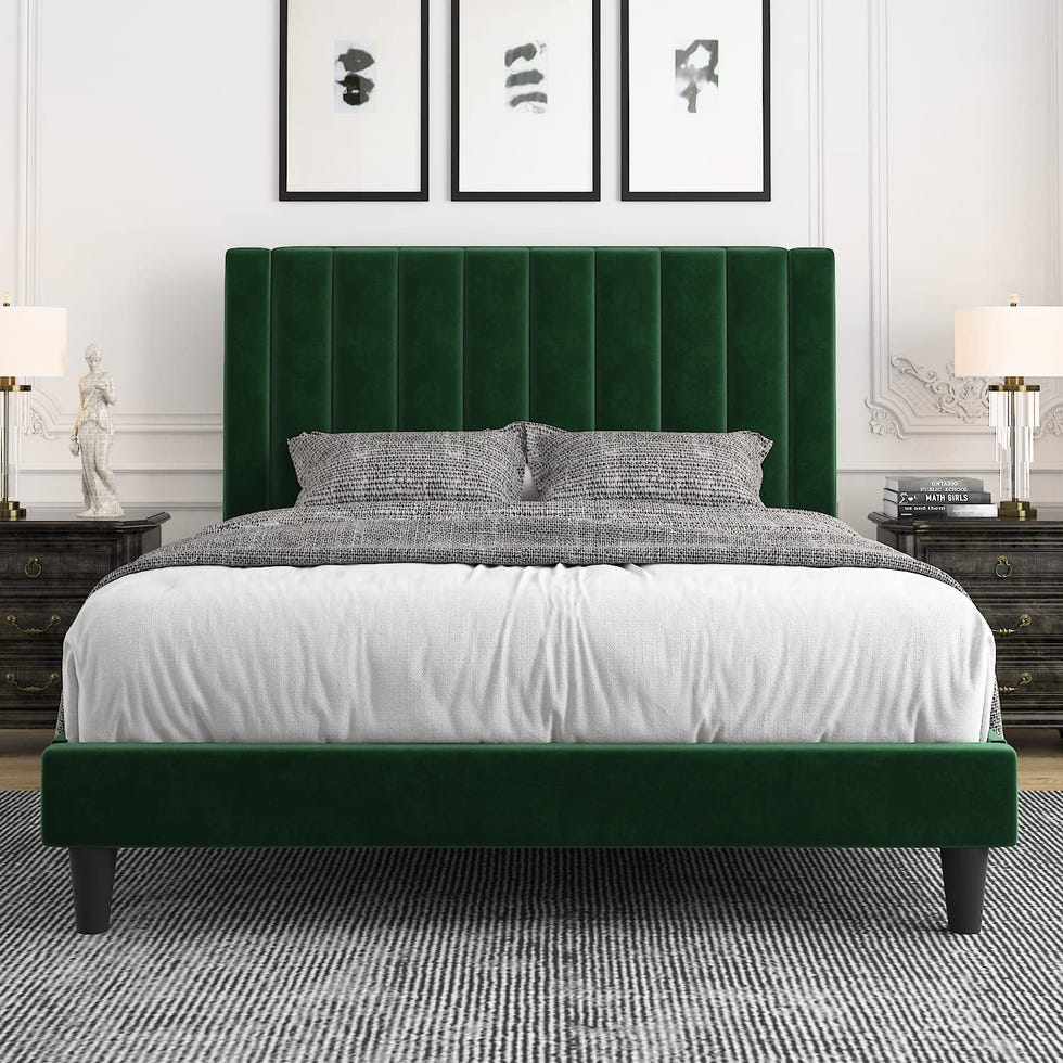 Velvet Upholstered Bed Frame