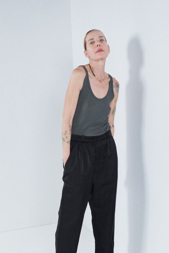 Parachute cotton and silk trousers
