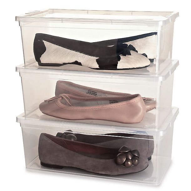 Stackable Clear Plastic Shoe Storage Boxes