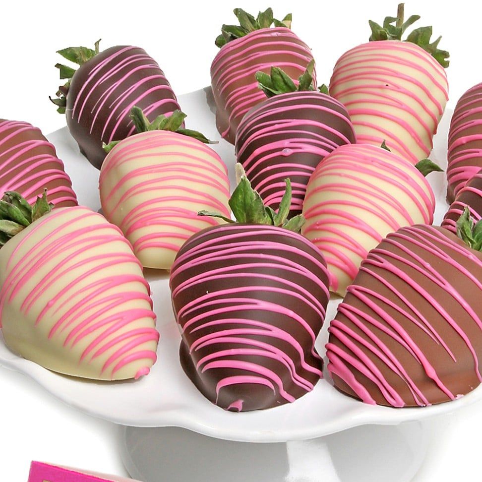 Pink Belgian Chocolate-Covered Strawberries