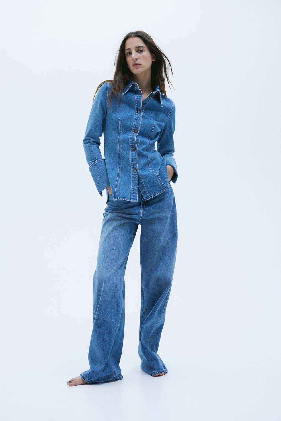 Zara Flared Full Length Jeans, Women's Fashion, Bottoms, Jeans