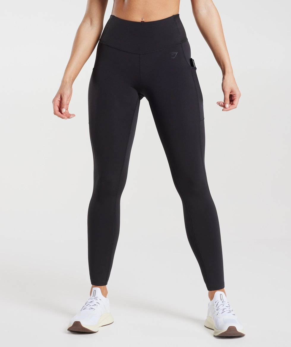 Mesh Insert Workout Leggings With Phone Pocket