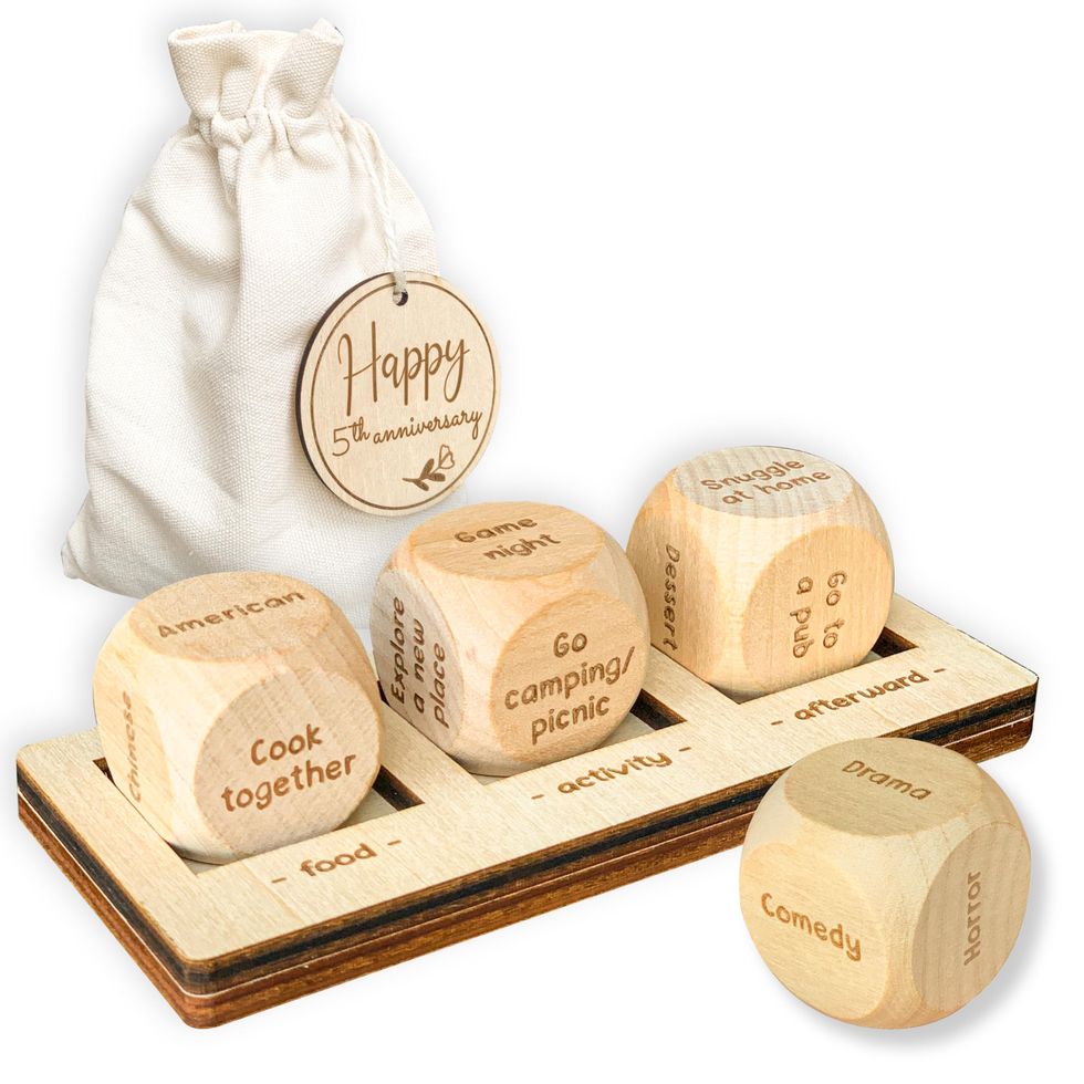 STOFINITY 5 Year Anniversary Wood Gift for Him Her - 5th