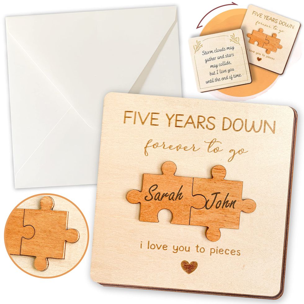 5th Year Wood Wedding Anniversary Gifts for Couple - Custom by Year
