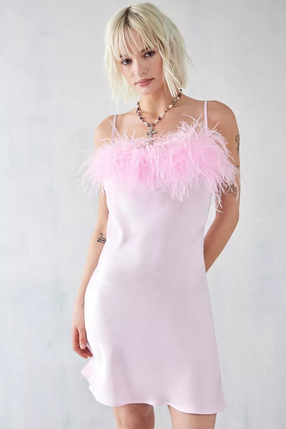 Sleeper Pink Boheme Mini Slip Dress