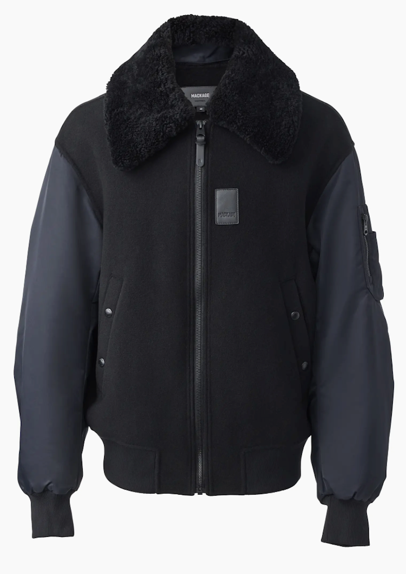 Macys mens hot sale shearling coats