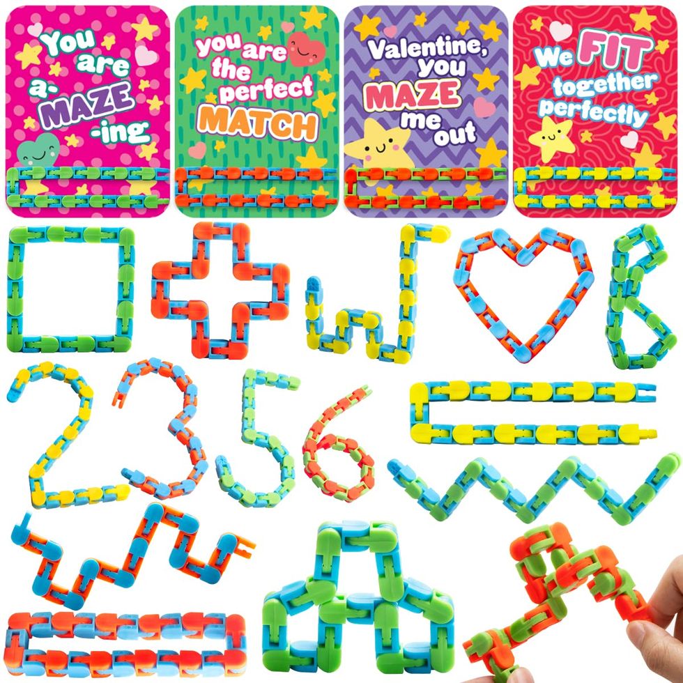 Valentines Day Gifts for Kids Classroom-28 Packs Animal Building Blocks  with