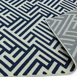 Antibes Outdoor Rug Blue White Linear AN04