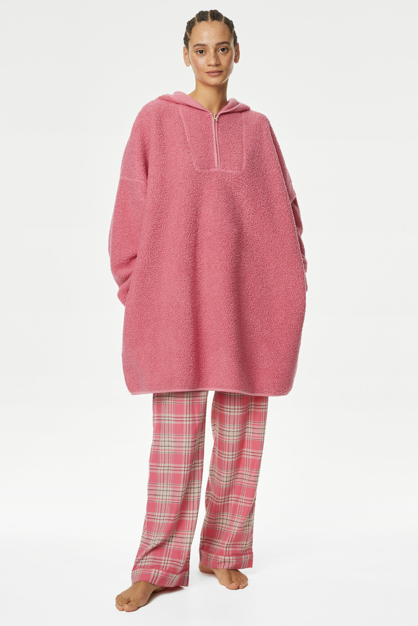 Wearable Blanket Hoodie for Women/Kids/Men, Oversized & Cozy Sherpa Lined Hoodie  Sweatshirt Blanket Zipper(Pink,Long) : : Clothing, Shoes &  Accessories