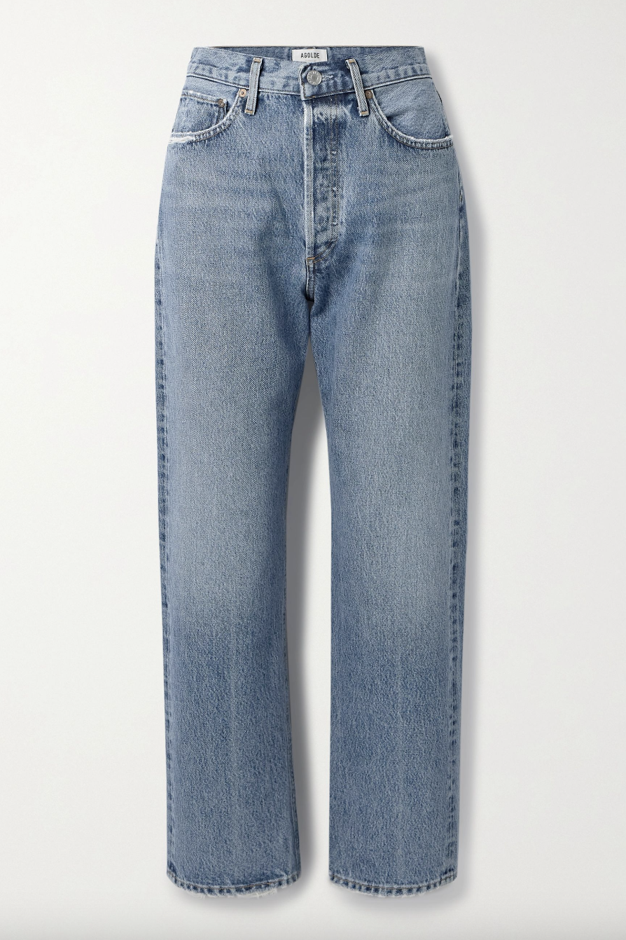 '90s Cropped Mid-Rise Straight-Leg Organic Jeans