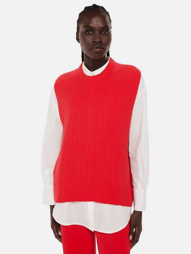 Sleeveless crew clearance neck sweater