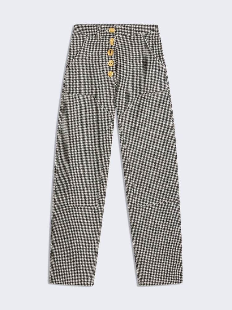 FLARED HOUNDSTOOTH TROUSERS