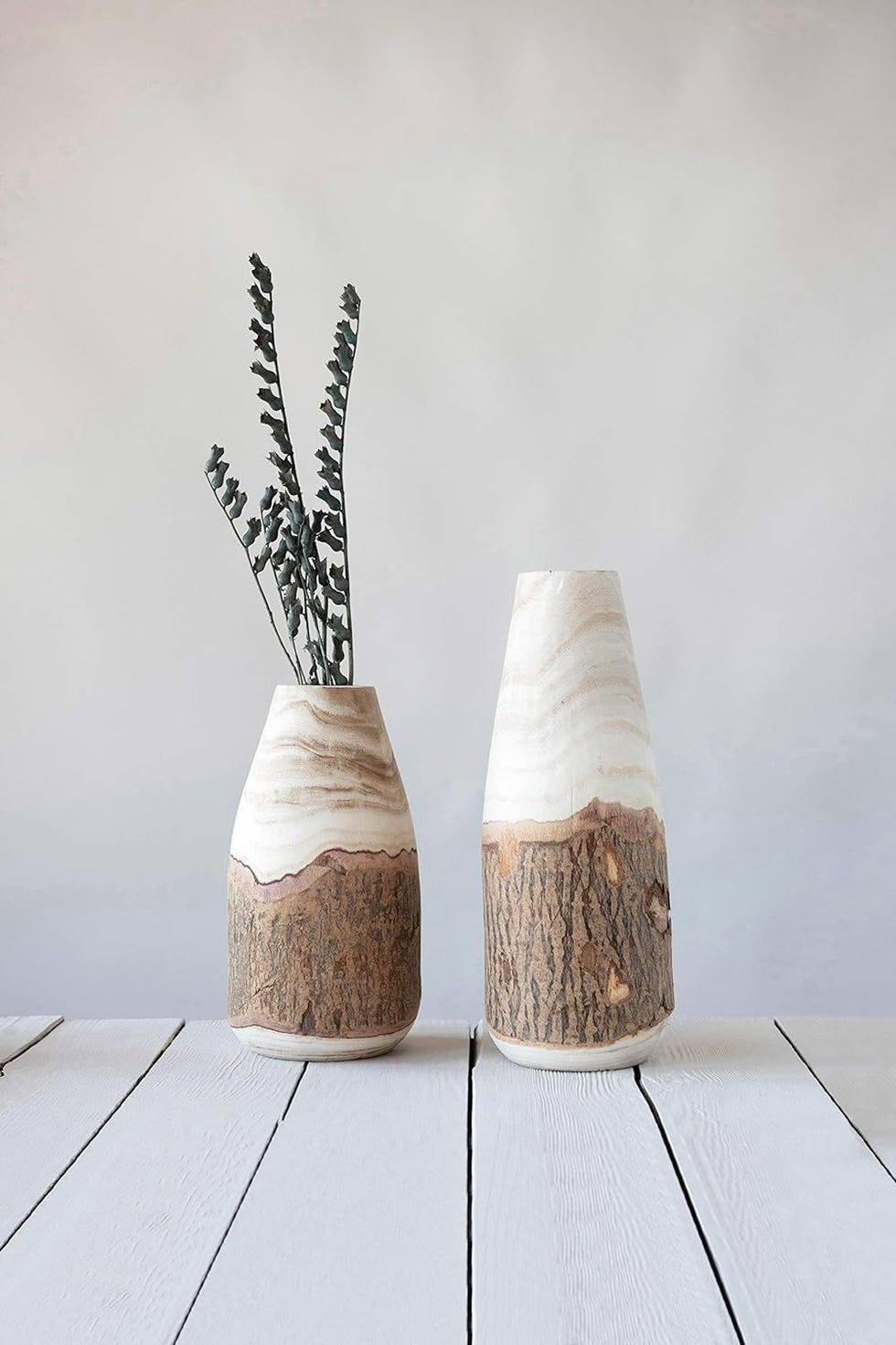 Carved Wood Vase