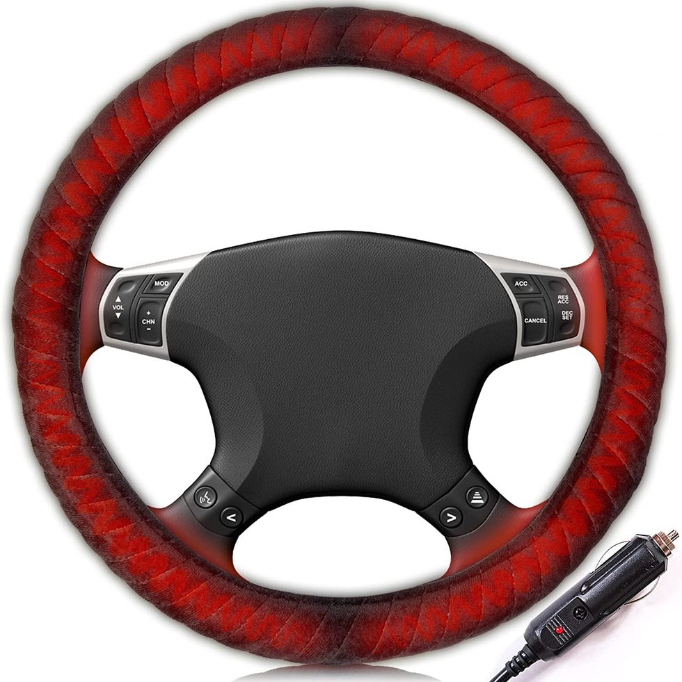 Tangle Free Heated Steering Wheel Cover - Heating Hand Warming Cover  Protector