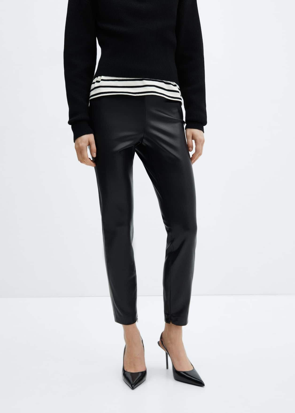 H and m sale leather look trousers