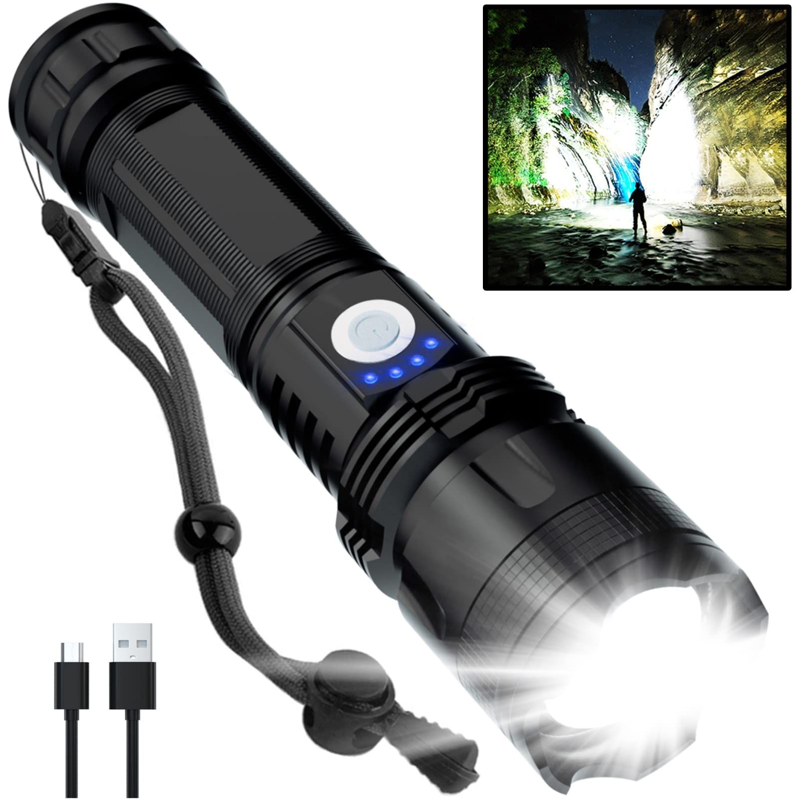 Blukar Rechargeable, High Lumens Tactical Flashlight, Super Bright Small  LED Flash Light - Review 