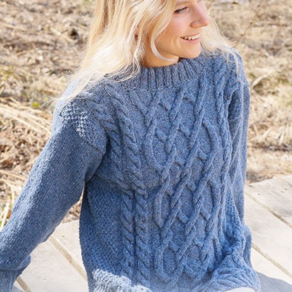 Sweater Knitting Kit Blue Diamond