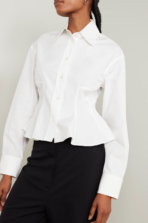 COS Layered Cotton Shirt in white  Fancy shirt, Cotton shirt, Women shirts  blouse