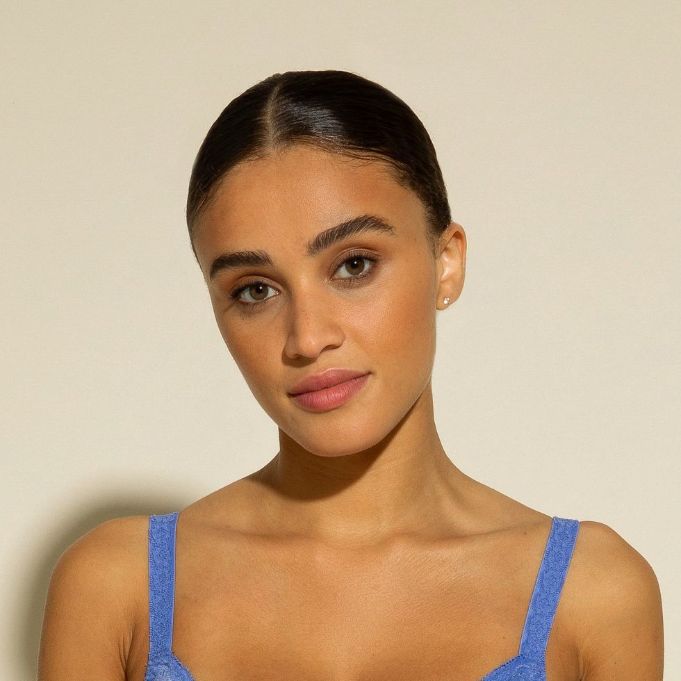 Blue Lace Bralet with Neckline Detail Online Shopping