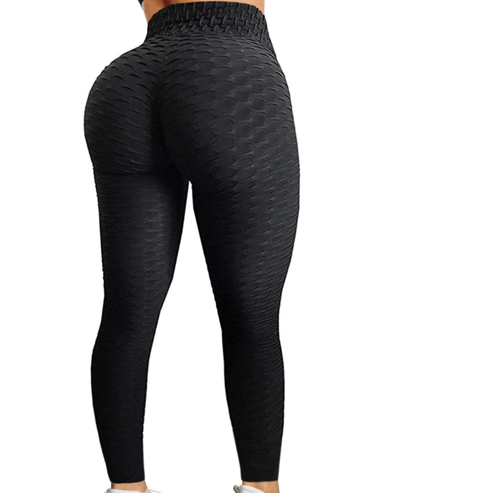Women's Textured Butt Lift Leggings High Waist Yoga Pants Anti