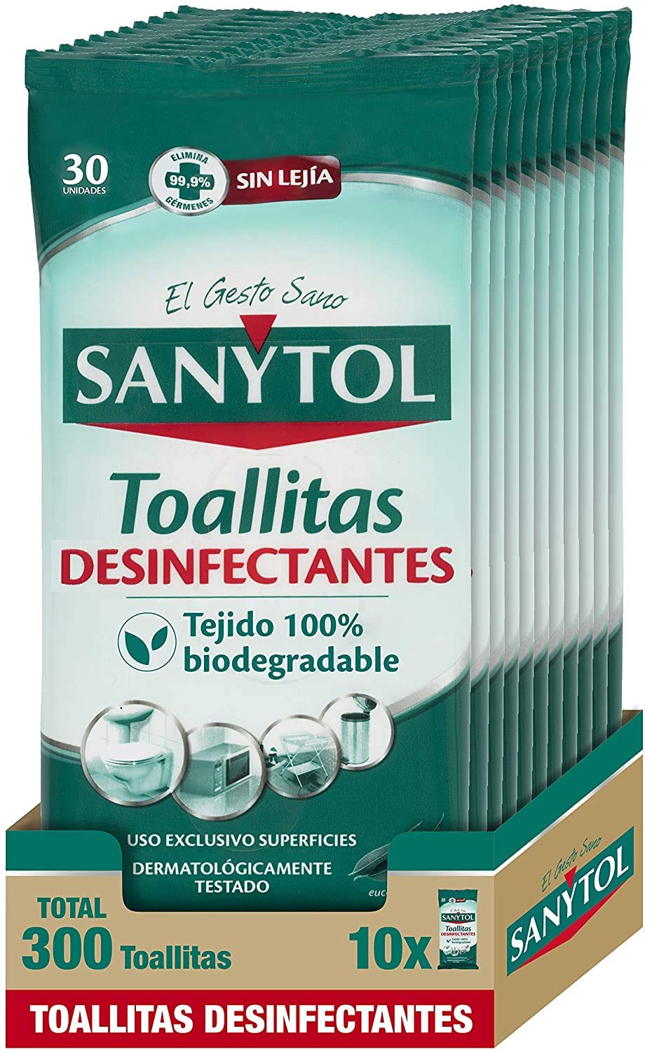 Toallitas desinfectantes multiusos sin lejía