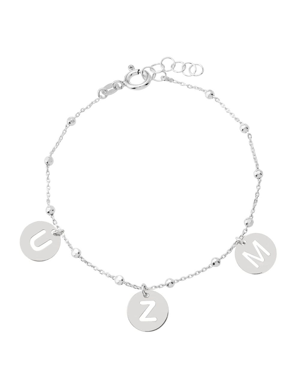 Pulsera con iniciales de plata