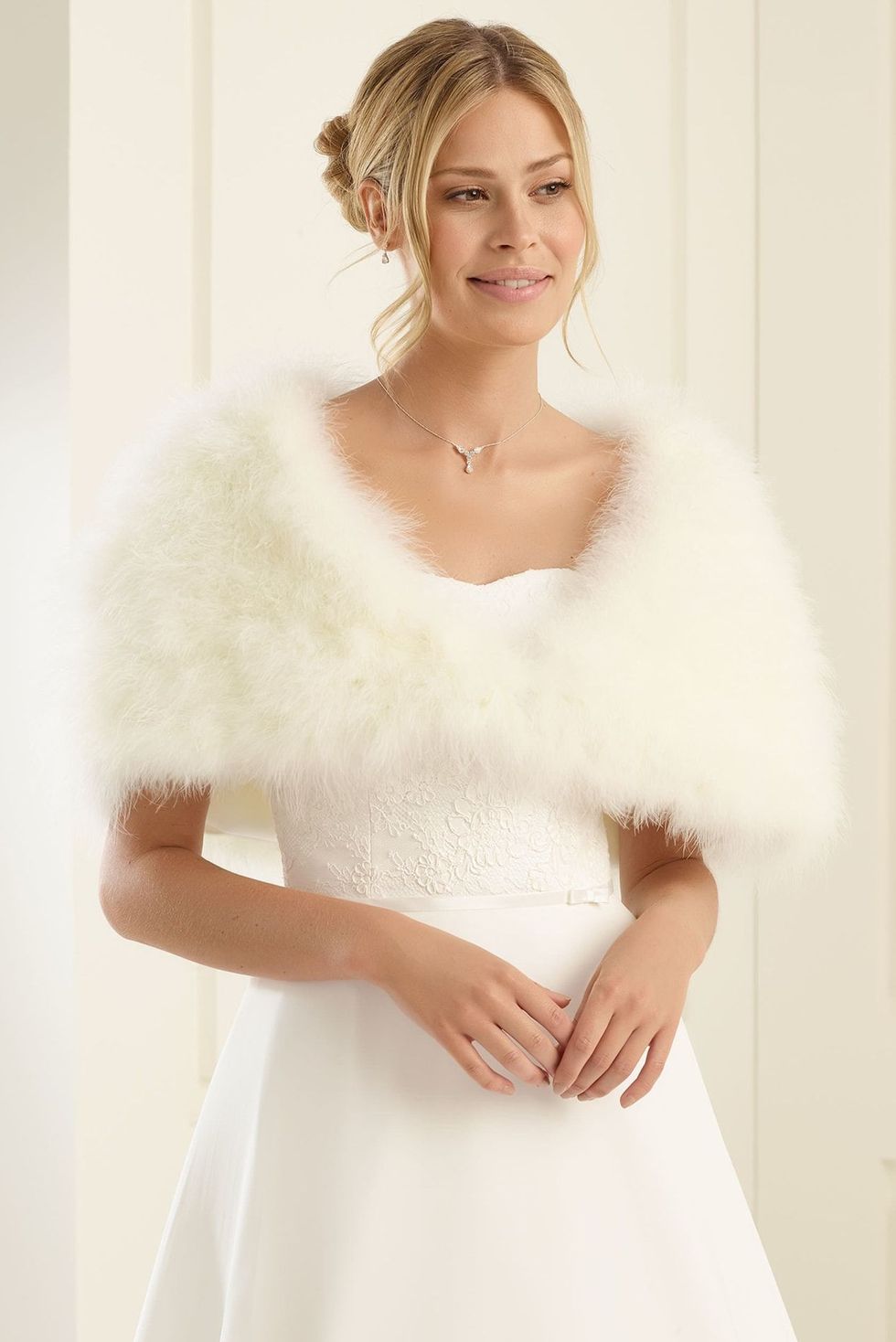 Wedding cape marabou feather cover-up
