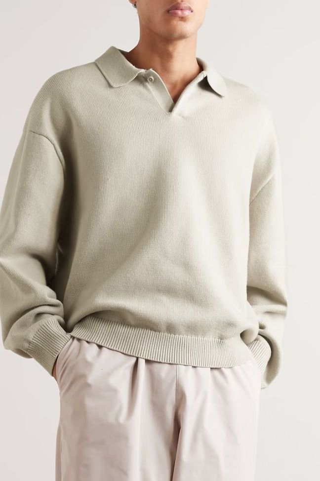 FEAR OF GOD ESSENTIALS Oversized Knitted Polo Sweater