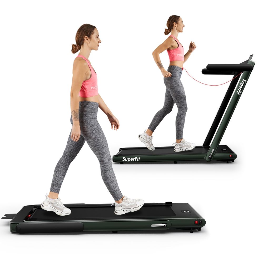 Folding Treadmill, TODO Under Desk Treadmills with Remote Control and LCD  Display, Portable and Installation-Free Running Machine, Walking Jogging