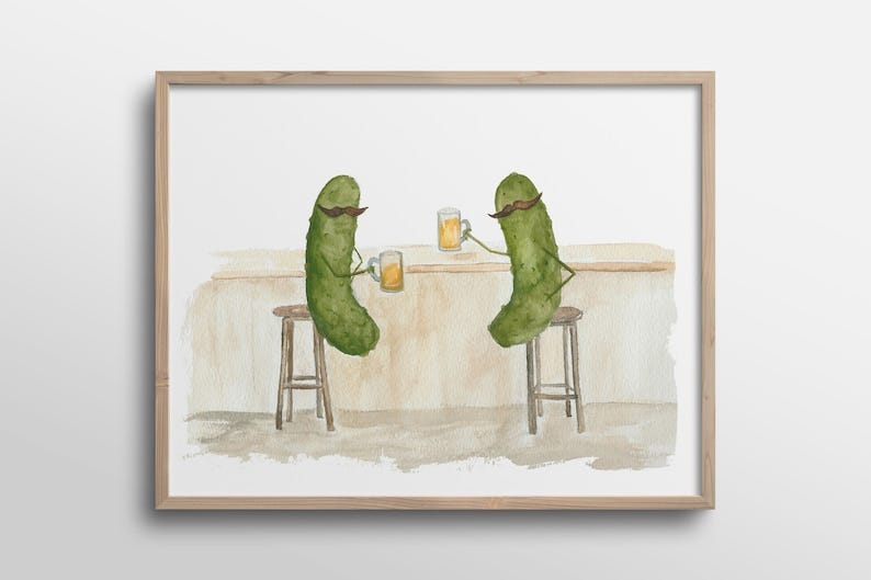 Whimsical Pickles Art Print