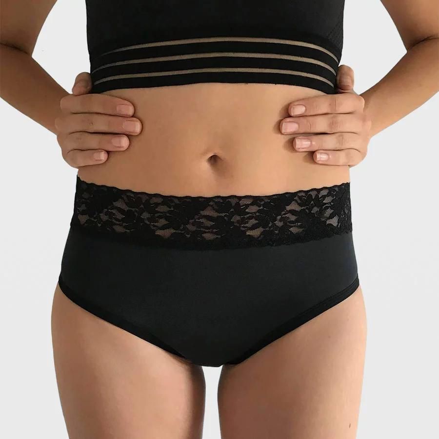 Modibodi Period Pants Lace Hi-Waist Bikini Bottoms - Incontinence
