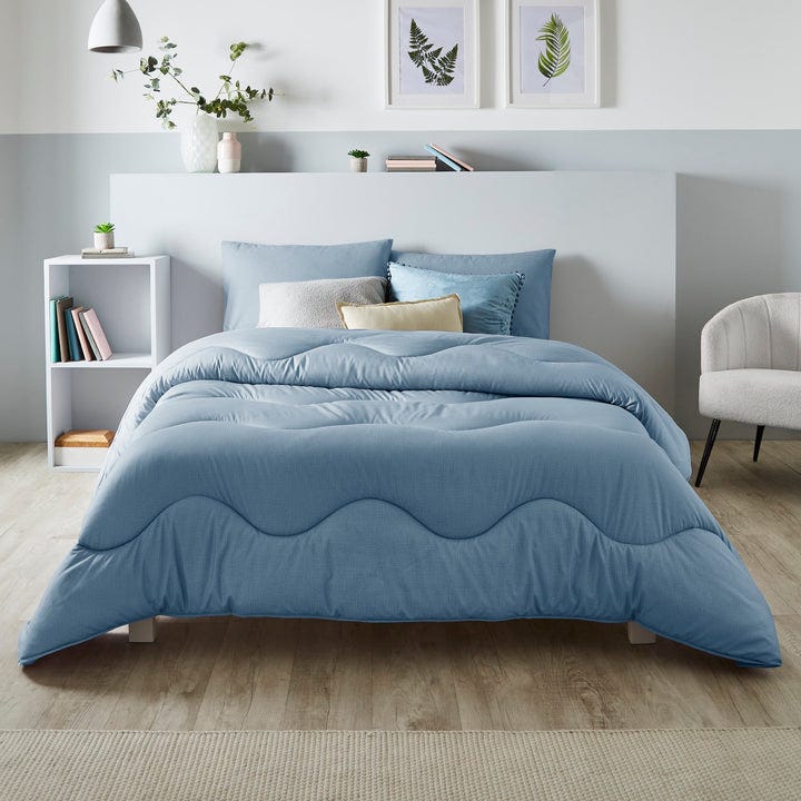 Night Lark® Linen Print Coverless Comforter Night Lark® Linen Print Coverless Comforter