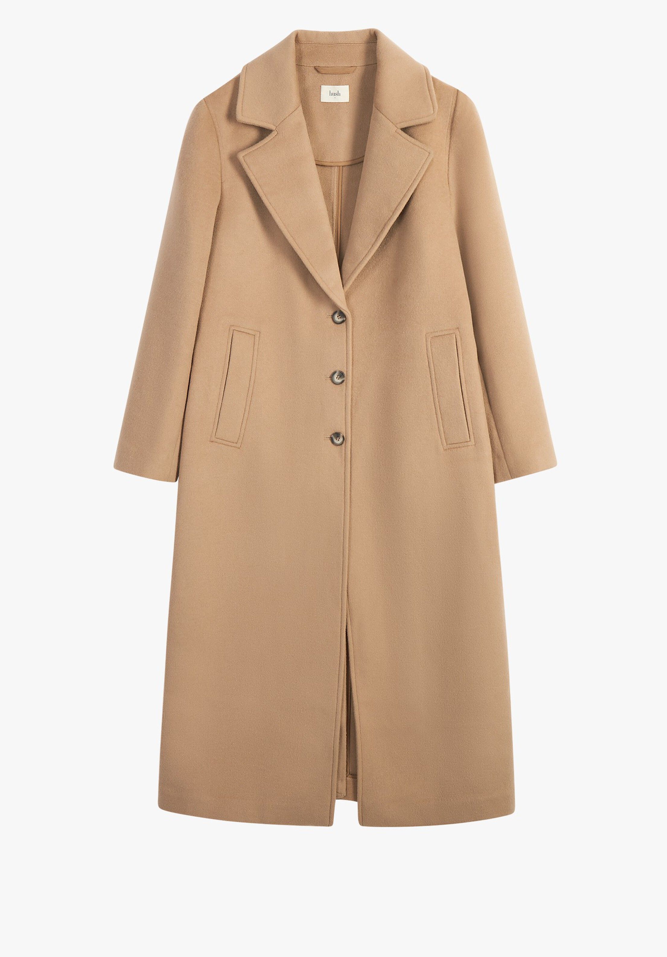 Double breasted camel hot sale coat women's