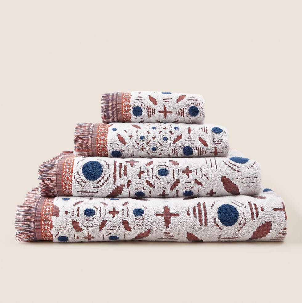 M&S X Fired Earth Seville Feria Fringed Guest Towel