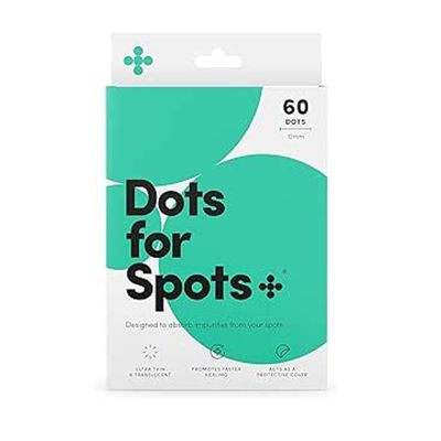 Dots for Spots Acne Patches - Pack of 60 Translucent Hydrocolloid Pimple Patch Spot Treatment Stickers for Face and Body - Fast-Acting, Vegan & Cruelty Free Skin Care