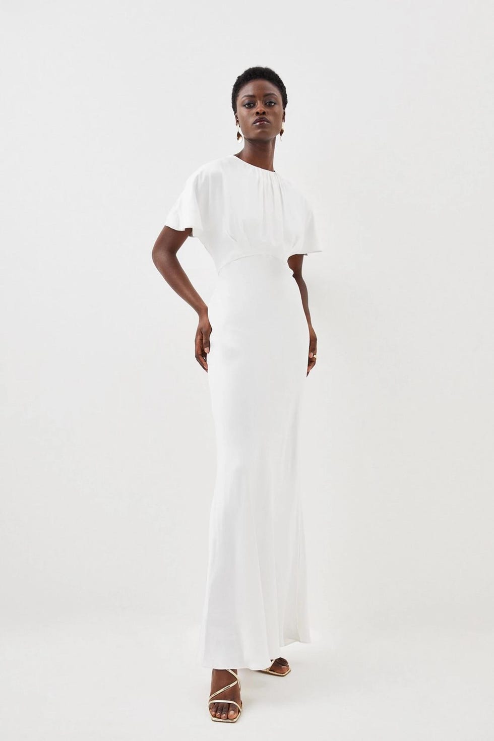 Satin Crepe Woven Maxi Dress
