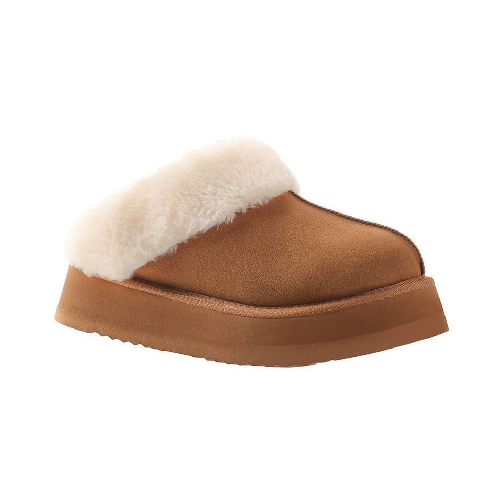 Moody Fuzzy Platform Slippers with Comfort Memory Foam