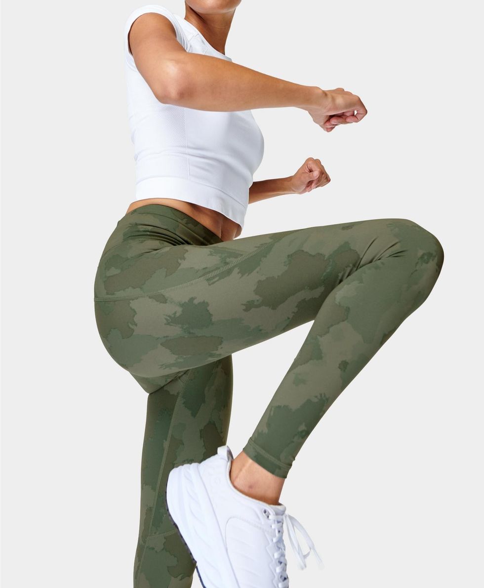 Sweaty Betty Leggings Womens S Green Black Zero Gravity Bamboo Active  Athleisure